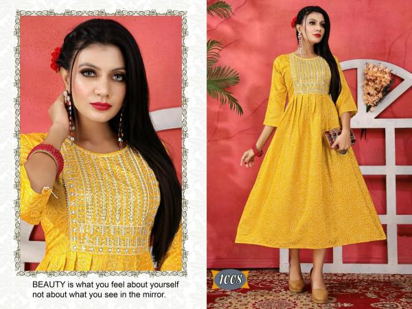 Golden Britt 1 Rayon Wear Rayon Anarkali Kurti Collection